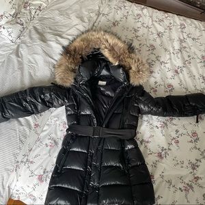 Sam puffer with fur and belt
